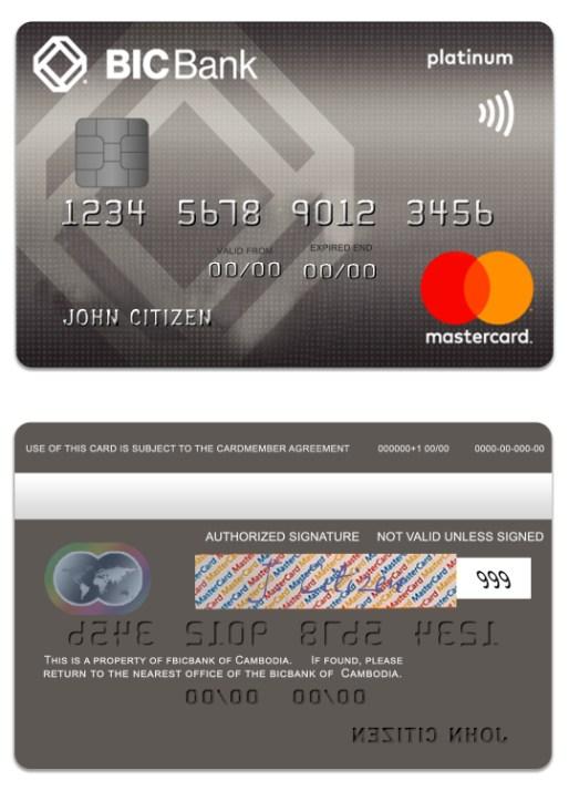 Cambodia BICBank credit platinum mastercard
